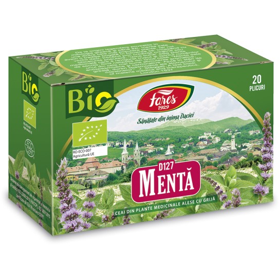 Ceai de menta Bio D127, 20 plicuri, Fares 