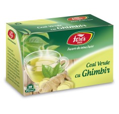 Ceai verde cu ghimbir, 20 plicuri, Fares 