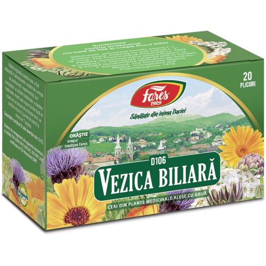 Ceai Vezica Biliara, D106, 20 plicuri, Fares