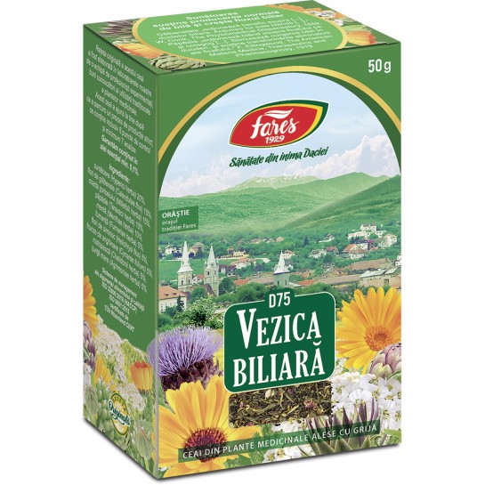 Ceai Vezica Biliara, D75, 50g, Fares