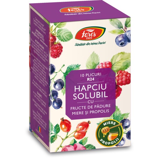 Hapciu R24, solubil cu fructe de padure, 10 plicuri, Fares