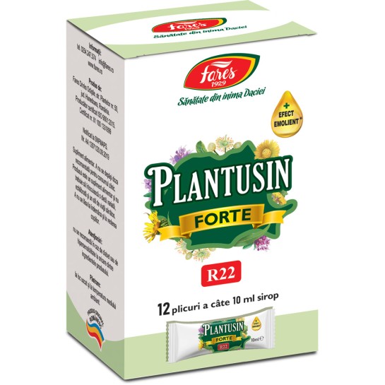 Plantusin Forte R22 sirop, 12 plicuri, Fares