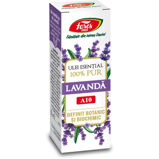 Lavanda, A10, ulei esential 100% pur, 10ml, Fares