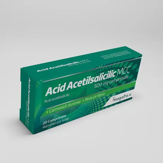 Acid acetilsalicilic, 500mg, 20 comprimate, Magistra