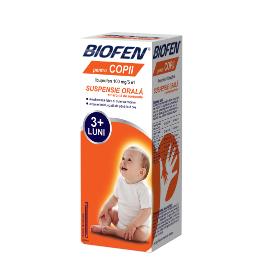 Biofen copii 100 mg/5 ml suspensie orala, 100ml, Biofarm