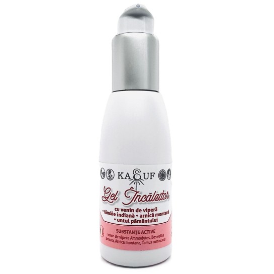Gel Incalzitor cu venin de vipera, tamaie indiana, arnica montana, untul pamantului 100ml, Kasuf