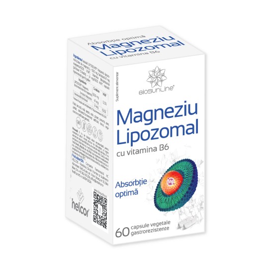 Magneziu Lipozomal cu vitamina B6, 60 capsule, Helcor
