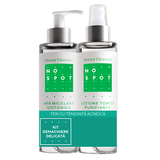 Doctor Fiterman No Spot kit apă micelară izotonică 250ml + loțiune tonică purifiantă 250ml