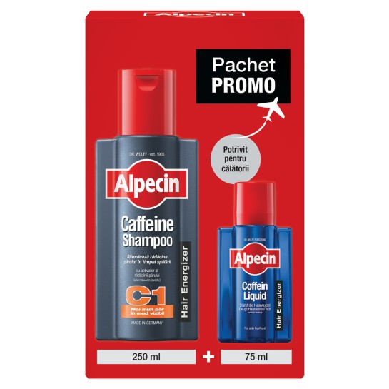 Alpecin sampon cafeina C1 250ml + Alpecin caffeine liquid 75ml