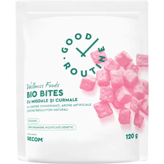 Bio Bites cu migdale si curmale, Good Routine, 120g, Secom