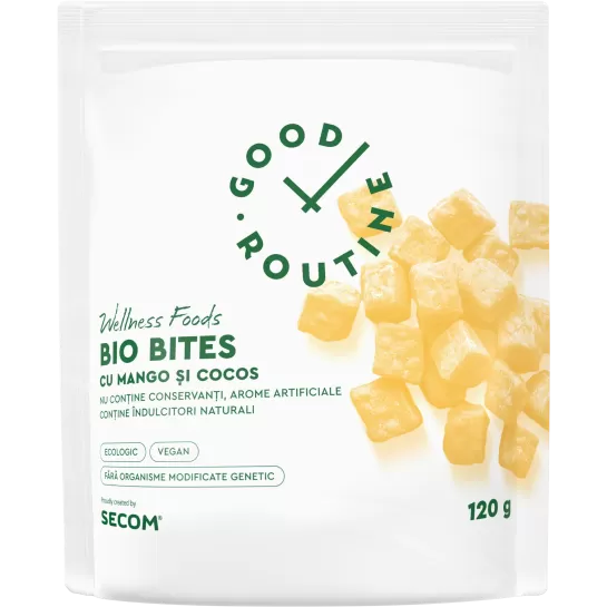 Bio Bites cu mango si cocos, Good Routine, 120g, Secom