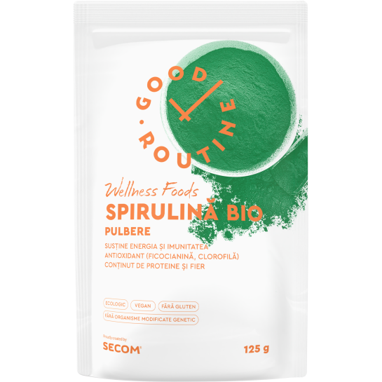 Spirulina Bio pulbere, Good Routine, 125g, Secom