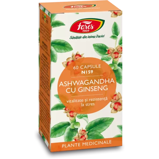 Ashwagandha cu ginseng N159, 60 capsule, Fares