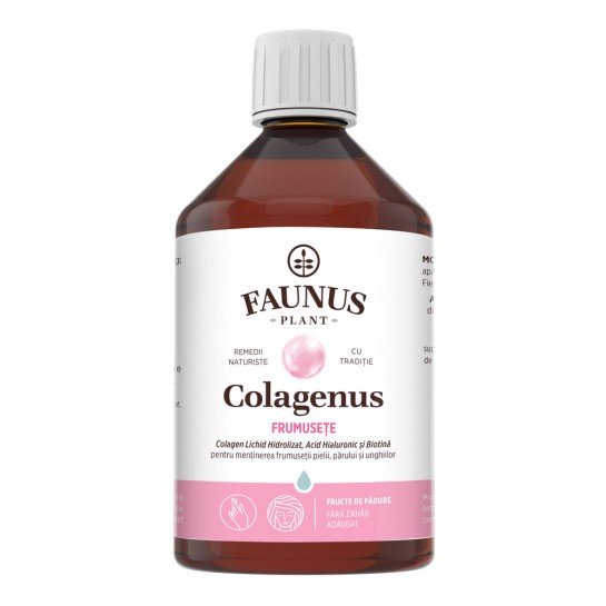 Colagenus Frumusețe 500ml, colagen lichid hidrolizat cu acid hialuronic și biotină, Faunus Plant