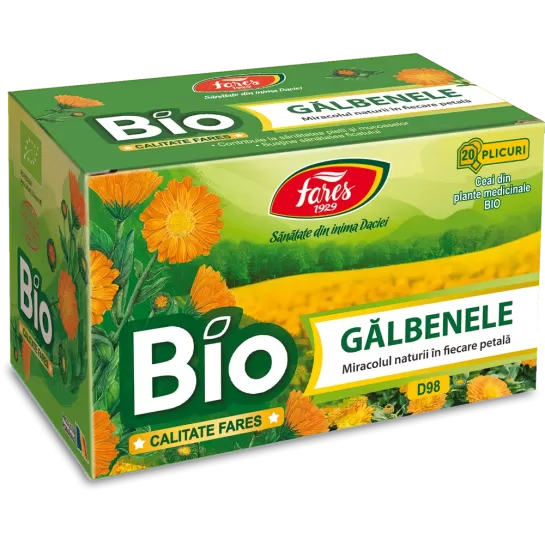 Ceai galbenele Bio D98, 20 plicuri, Fares