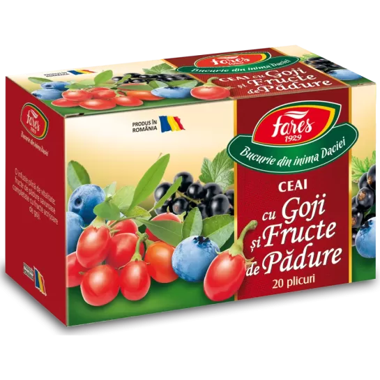 Ceai goji si fructe padure, 20 plicuri, Fares