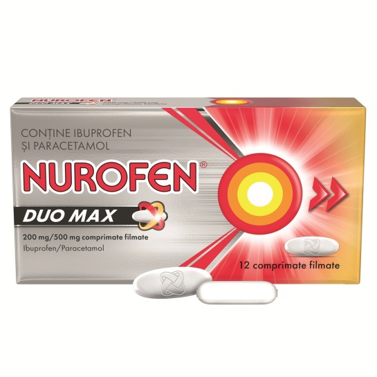 Nurofen Duo Max, 200mg/500mg, 12 comprimate filmate, Reckitt Benckiser