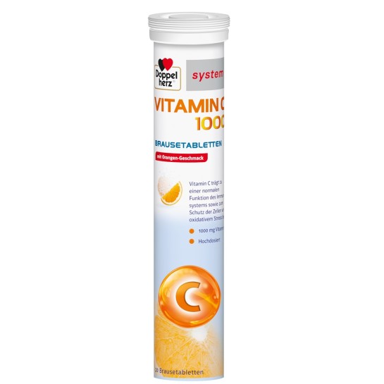 Doppelherz System, Vitamina C, 1000mg, 20 capsule efervescente