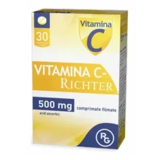 Vitamina C 500mg, 30 comprimate filmate, Gedeon