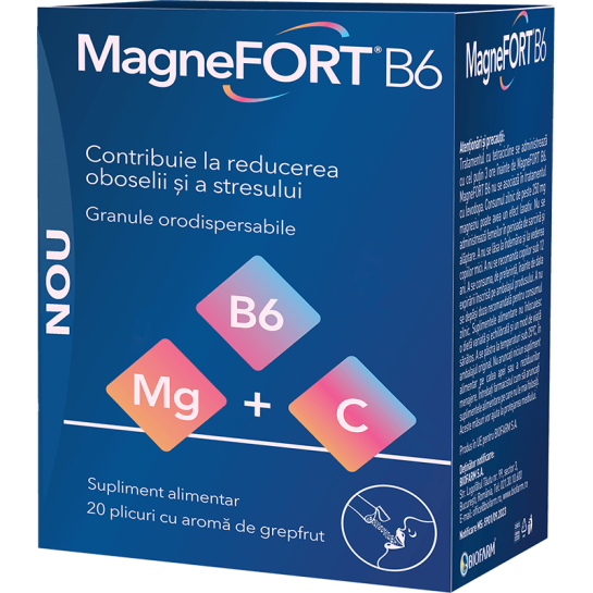 Magnefort B6 granule orodispersabile, 20 plicuri, Biofarm