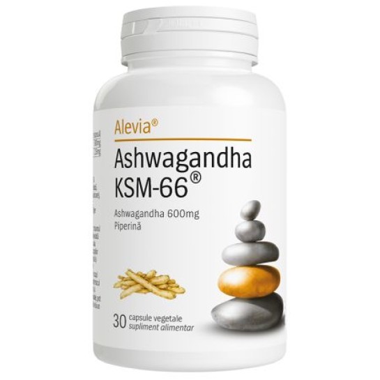 Ashwagandha KSM-66, 600mg, 30 capsule vegetale, Alevia 