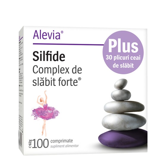 Silfide Complex de slăbit forte 100 comprimate + Ceai de slăbit 30 plicuri, Alevia