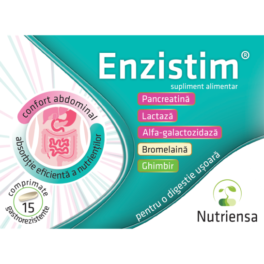 Enzistim, 15 comprimate gastrorezistente, Antibiotice 