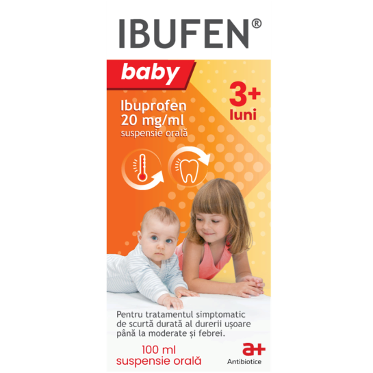 Ibufen Baby, 20mg/ml suspensie orală, 100ml, Antibiotice 