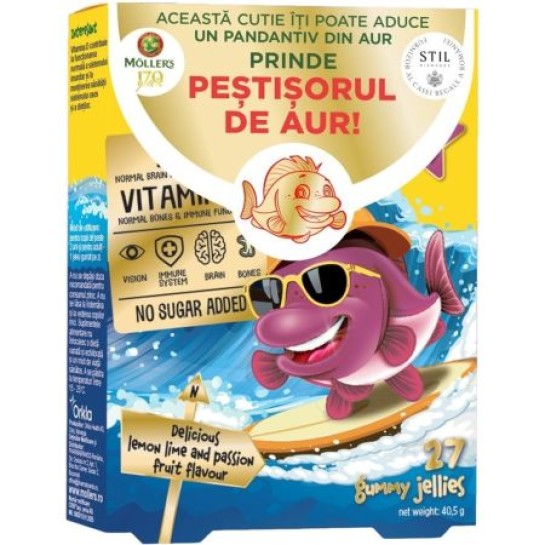 Möller’s Omega-3 pestisori gumati - passion fruit, 27 jeleuri
