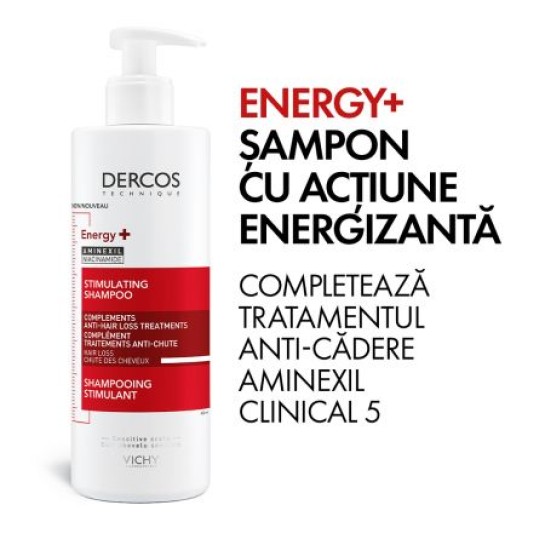 VICHY Dercos sampon energy+ cu aminexil, 400 ml
