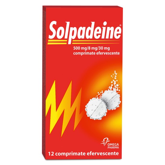 Solpadeine, 500mg/8mg/30mg, 12 comprimate efervescente, Omega Pharma