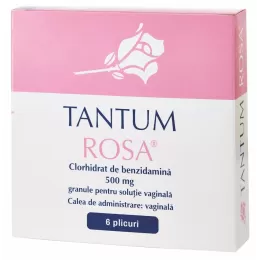 Tantum Rosa, 500mg granule pentru soluție vaginală, 6 plicuri,  Angelini Pharma