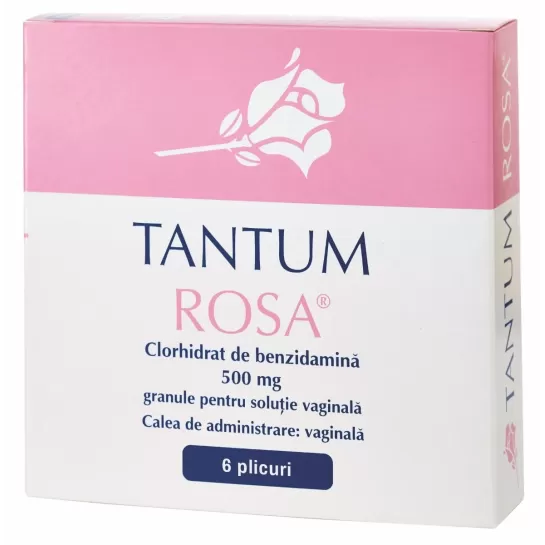 Tantum Rosa, 500mg granule pentru soluție vaginală, 6 plicuri,  Angelini Pharma