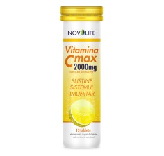 Vitamina C Max maccese 2000mg, 15 comprimate efervescente, Novolife