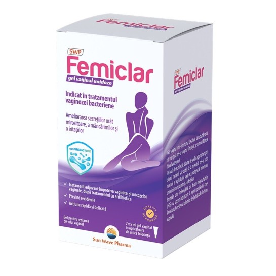 Femiclar gel vaginal 7 unidoze x 5ml, Sun Wave Pharma