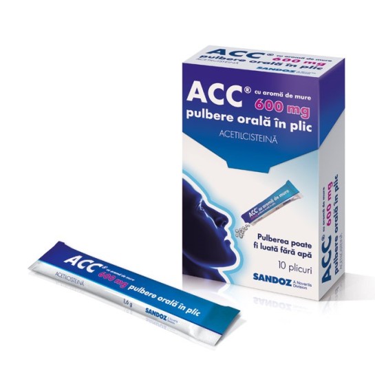 ACC cu aroma de mure, 600mg, 10 plicuri, Sandoz
