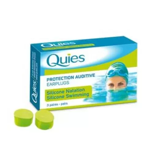 Dopuri din silicon pentru inot adulti, 3 perechi, Quies 
