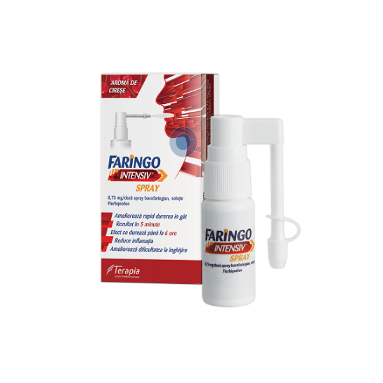 Faringo intensiv spray, 8.75 mg/doză, 15 ml, Terapia
