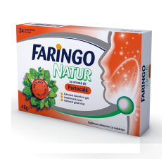 Faringo Natur cu aroma de portocale, 24 comprimate, Terapia 