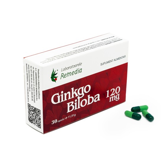 Ginkgo Biloba 120mg, 30 capsule, Remedia