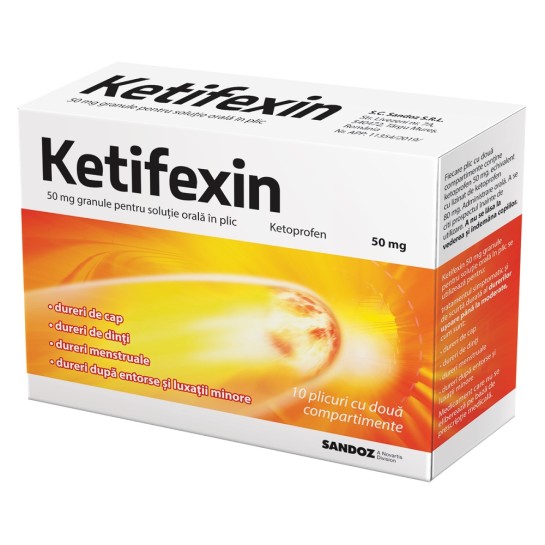 Ketifexin, 50mg granule pentru soluţie orală, 10 plicuri, Sandoz