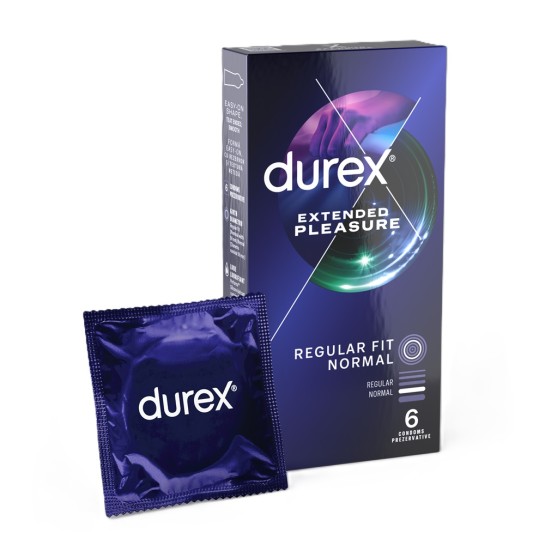 Prezervative Extended Pleasure, 6 bucati, Durex 