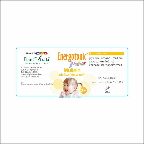 Energotonic Junior Mullein, picături urechi, 15ml, PlantExtrakt