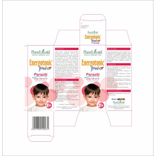 Energotonic Junior Paraziti, sirop, 125ml, PlantExtrakt