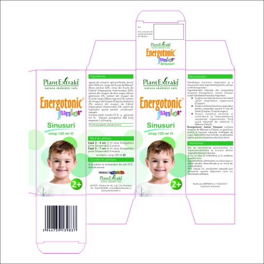 Energotonic Junior Sinusuri, sirop, 125ml, PlantExtrakt
