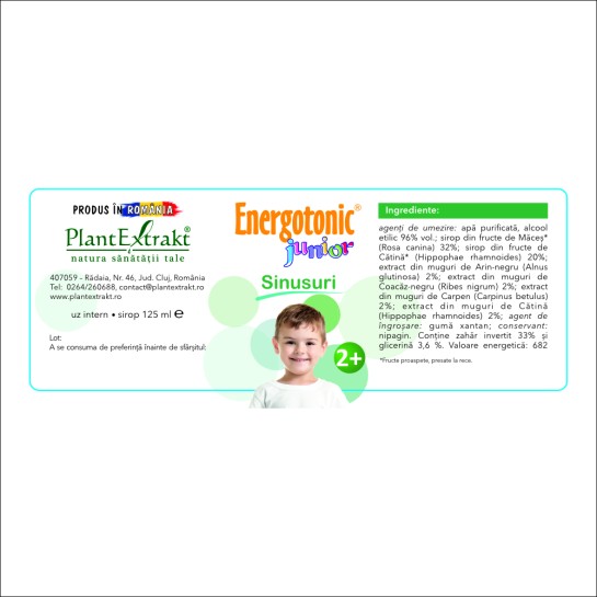 Energotonic Junior Sinusuri, sirop, 125ml, PlantExtrakt