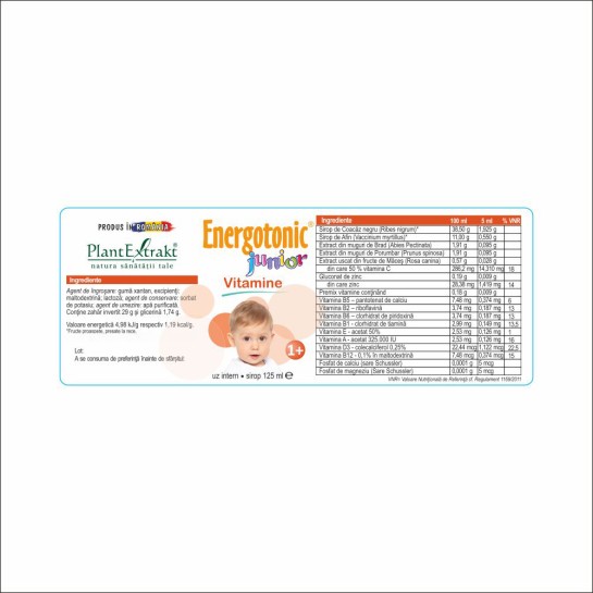 Energotonic Junior Vitamine, sirop, 125ml, PlantExtrakt