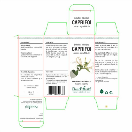Extract mlădite caprifoi (Lonicera nigra) 50ml, PlantExtrakt