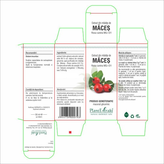 Extract mlădite măces (Rosa canina) 50ml, PlantExtrakt