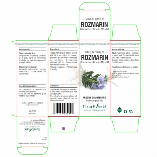 Extract mlădite rozmarin (Rosmarinus officinalis) 50ml, PlantExtrakt